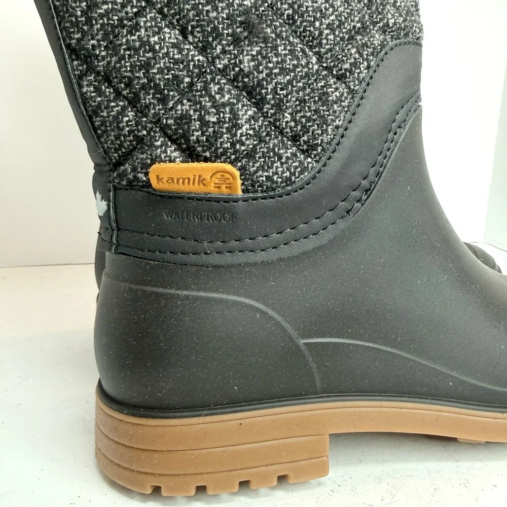 NWOT Kamik Abigail‎ Waterproof Black and Brown Winter Boots Women’s Size 10